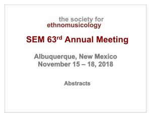 SEM 63 Annual Meeting