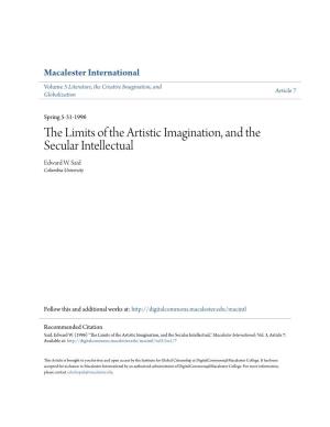 The Limits of the Artistic Imagination, and the Secular Intellectual Edward W