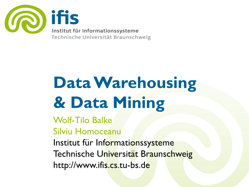 Data Warehousing with OLAP