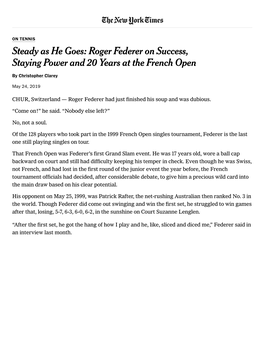 Roger Federer on Suc...T the French Open