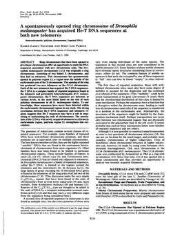 A Spontaneously Opened Ring Chromosome of Drosophila