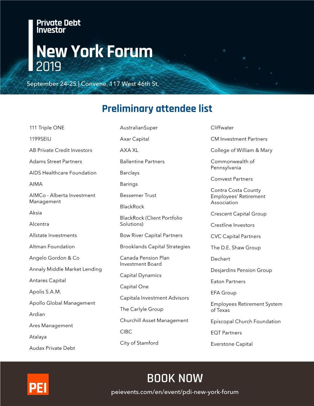 PDI New York Forum 2019 Preliminary Attendee List