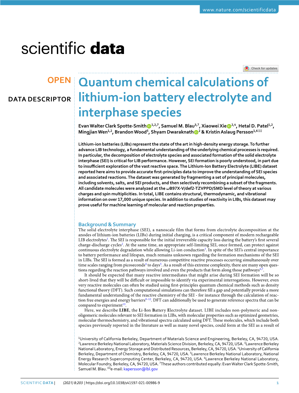 Quantum Chemical Calculations of Lithium-Ion Battery Electrolyte and Interphase Species