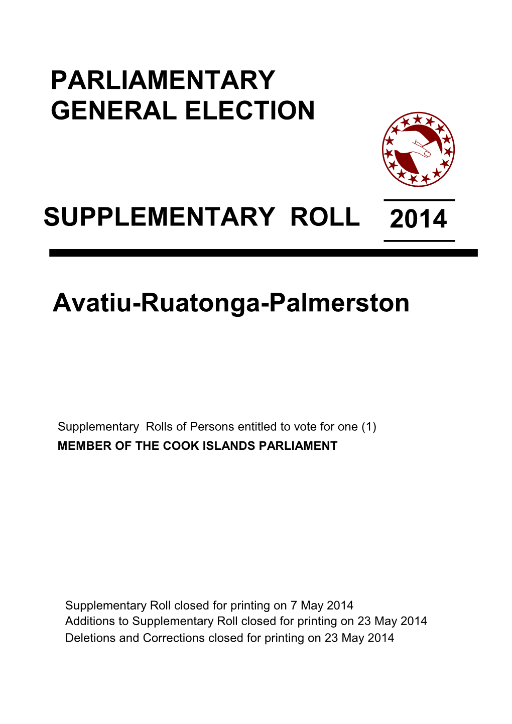 Parliamentary General Election 2014