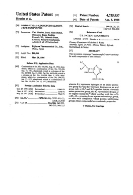 United States Patent (19) 11 Patent Number: 4,735,937 Heusler Et Al