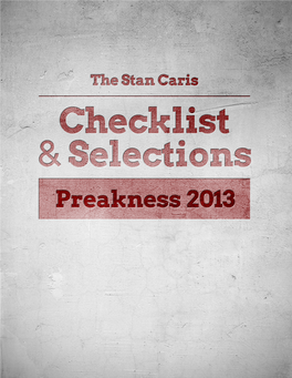 2013 Preakness Checklist.Pdf
