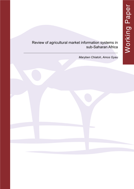 Review of Agricultural Market Information Systems in Sub-Saharan Africa