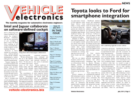 Toyota Looks to Ford for Smartphone Integration