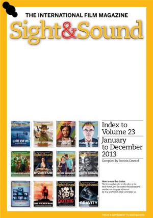 Index to Volume 23 January to December 2013 Compiled by Patricia Coward