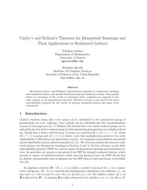 Cayley's and Holland's Theorems for Idempotent Semirings and Their
