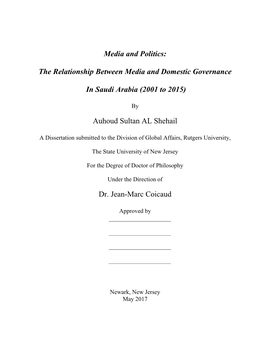 The Relationship Between Media and Domestic Governance in Saudi