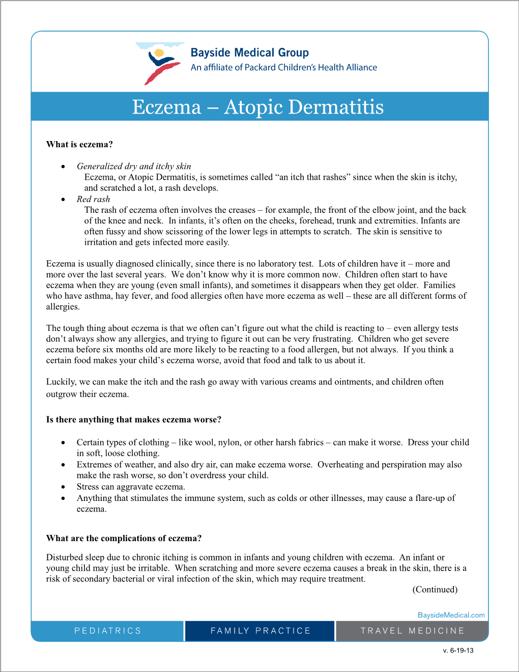 Eczema – Atopic Dermatitis