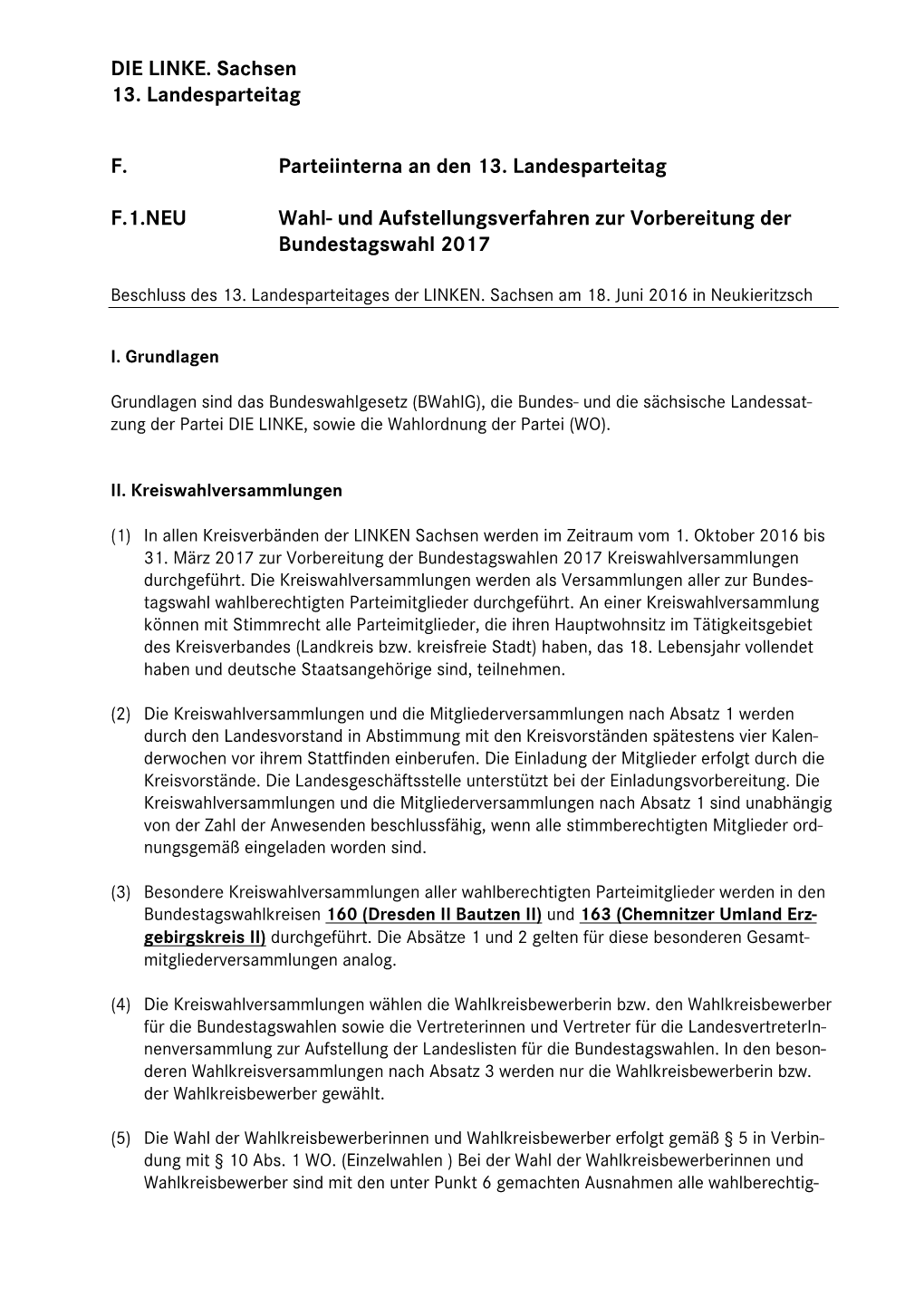 F.1. Wahl- & Aufstellungsverfahren Für Die