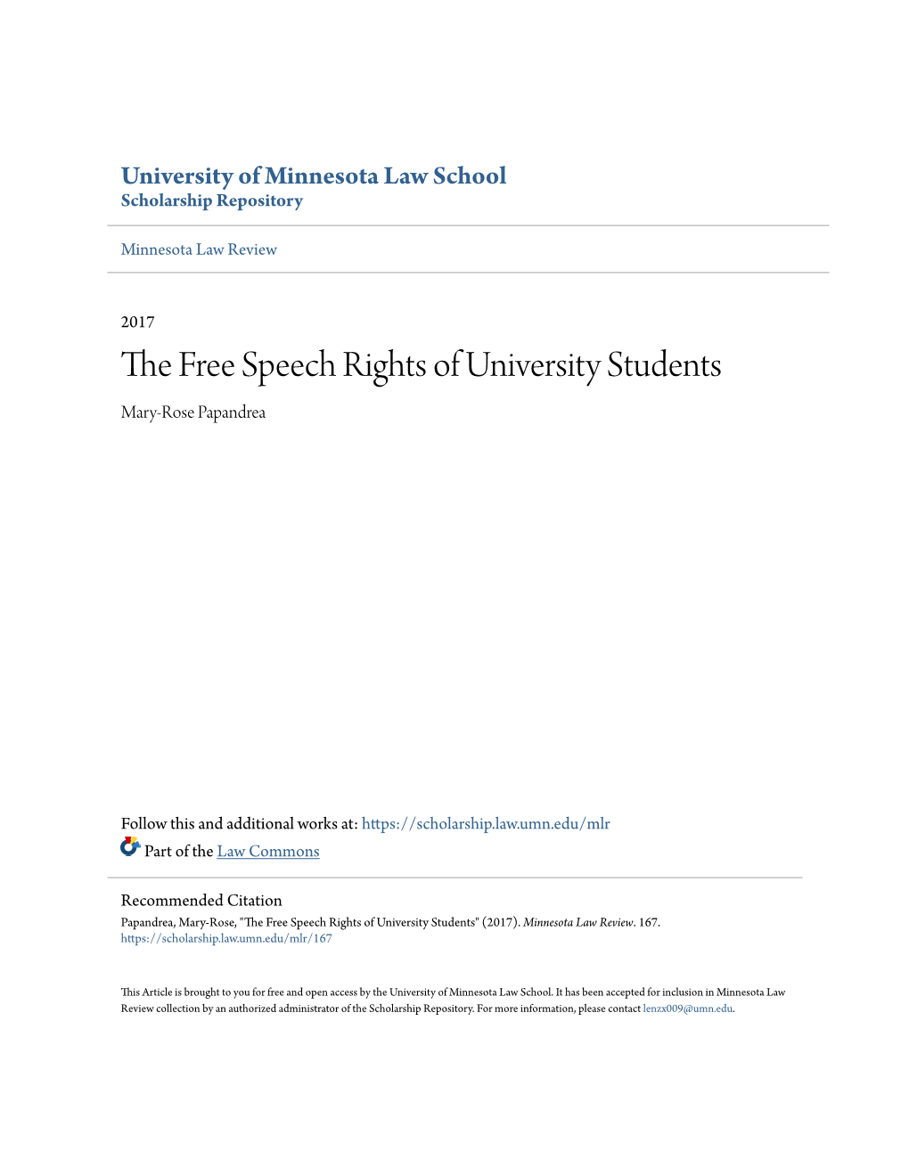 The Free Speech Rights of University Students