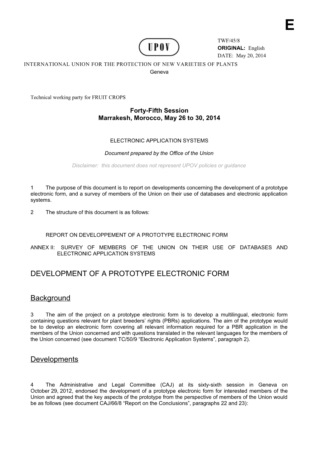 Technical Working Party for FRUIT CROPS s1