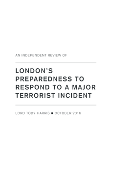 An Independent Review of London's Preparedness to Respond to A