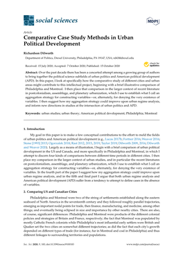 Comparative Case Study Methods in Urban Political Development