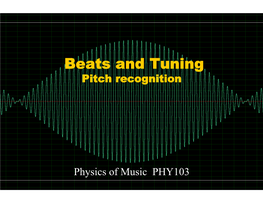 Beats and Tuning Pitch Recognition