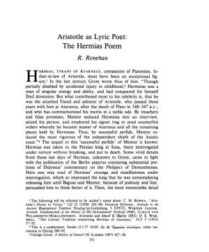 The Hermias Poem , Greek, Roman and Byzantine Studies, 23:3 (1982:Autumn) P.251