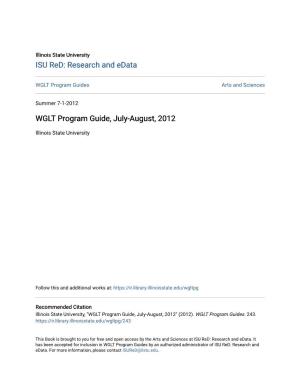 WGLT Program Guide, July-August, 2012