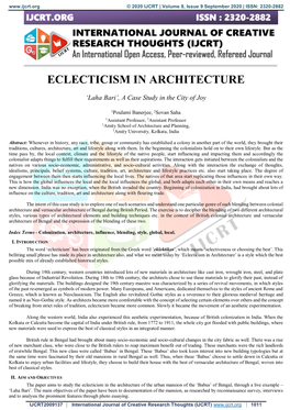 Eclecticism in Architecture