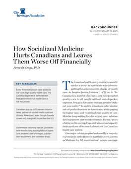How Socialized Medicine Hurts Canadians and Leaves Them Worse Off Financially Peter St