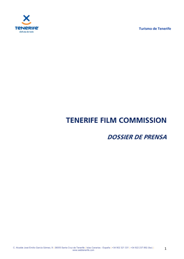 Dossier Tenerife Film Commission