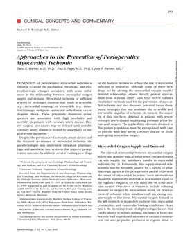 Approaches to the Prevention of Perioperative Myocardial Ischemia