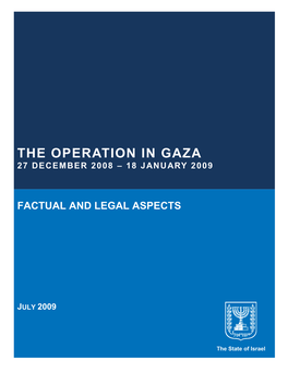 The Operation in Gaza 27 December 2008 – 18 January 2009