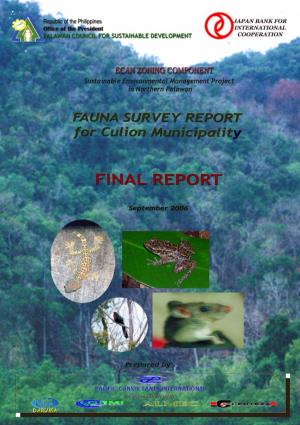 Fauna Survey Report for Culion Municipality