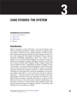 Chapter 3 CASE STUDIES: the SYSTEM