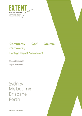 Cammeray Golf Course, Cammeray Heritage Impact Assessment