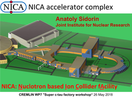 NICA Accelerator Complex Anatoly Sidorin Joint Institute for Nuclear Research