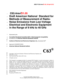 IEEE Standards 22 Committee Participants to Reproduce This Document for Purposes of International Standardization 23 Consideration