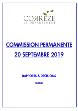 Commission Permanente 20 Septembre 2019
