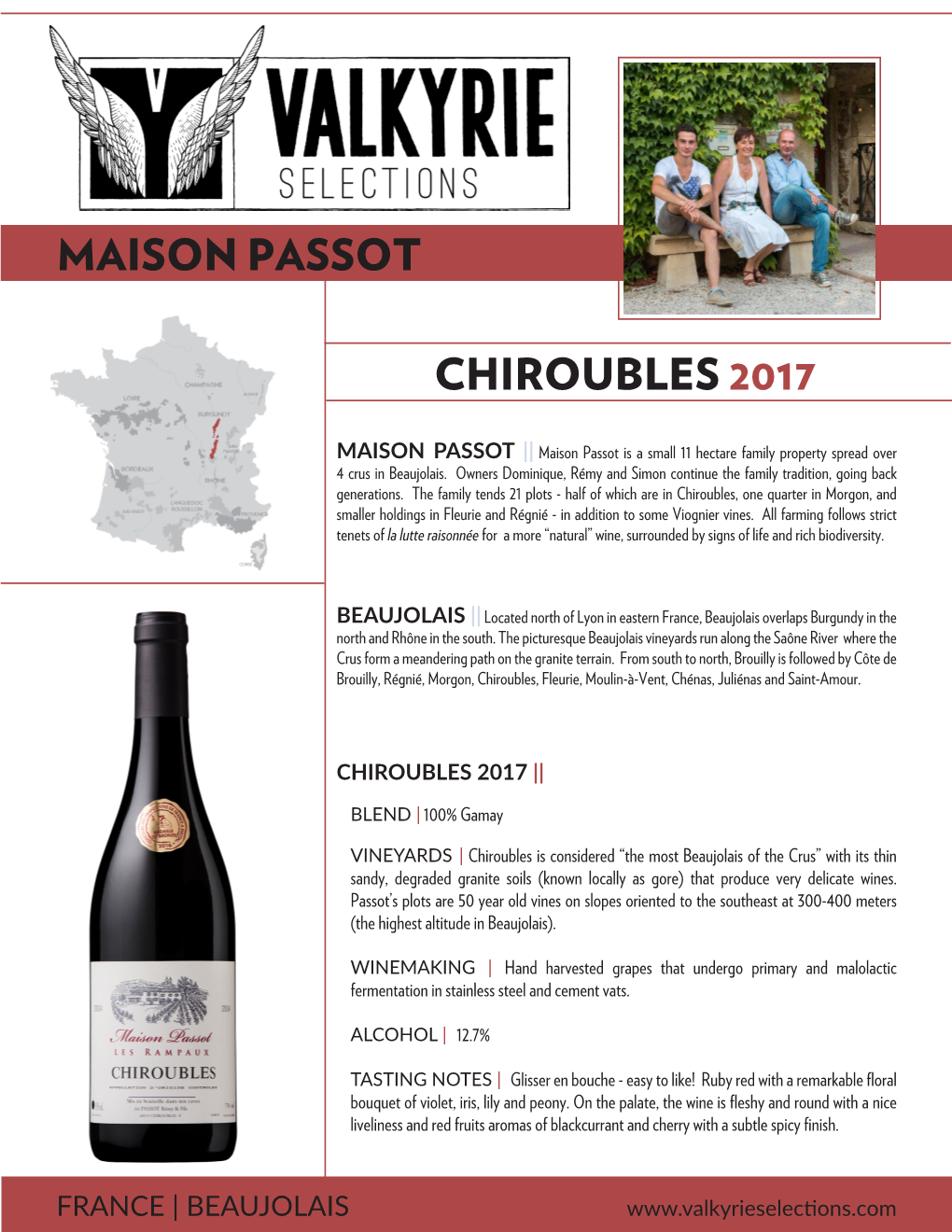 Chiroubles 2017 Maison Passot