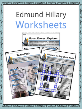 Edmund Hillary Worksheets Edmund Hillary Facts