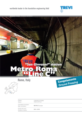 Metro Roma “Line C” Rome, Italy Congelamento Ground Freezing