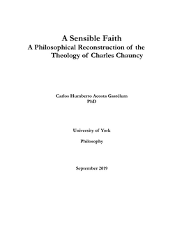 A Philosophical Reconstruction of the Theology of Charles Chauncy