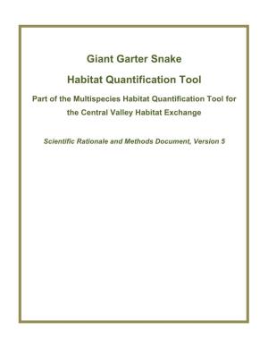 Giant Garter Snake Habitat Quantification Tool