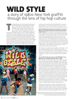 WILD STYLE a Story of 1980S New York Graffiti Through the Lens of Hip Hop Culture