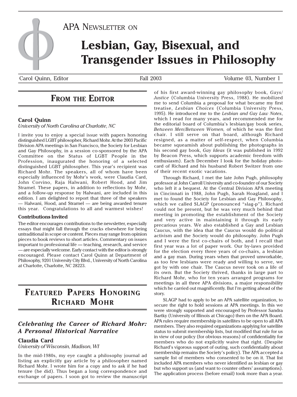 Lesbian, Gay, Bisexual, and Transgender Issues in Philosophy