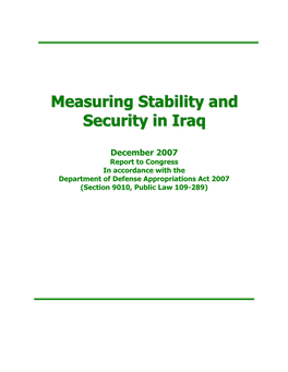 Measuring Security and Stability in Iraq