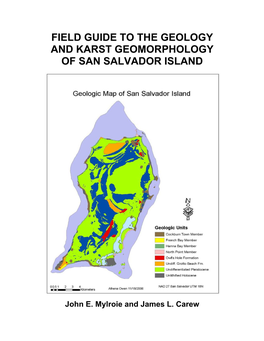 Field Guide to the Geology and Karst Geomorphology of San Salvador Island