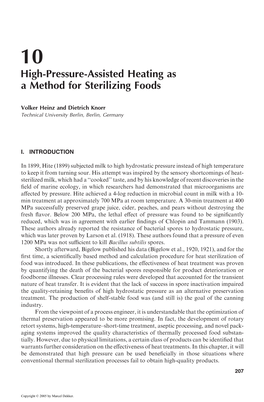 High-Pressure-Assisted Heating As a Method for Sterilizing Foods