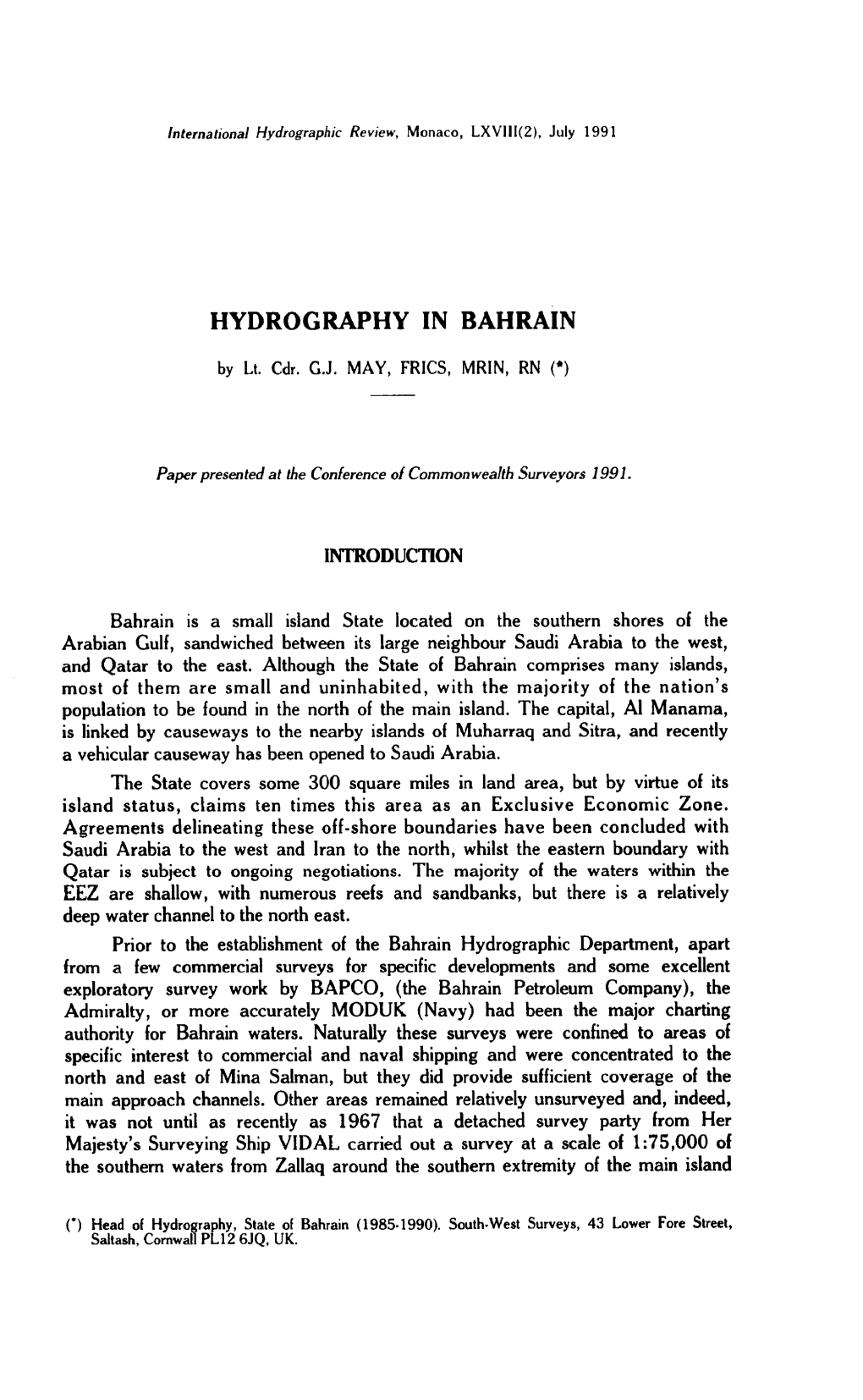 Hydrography in Bahrain