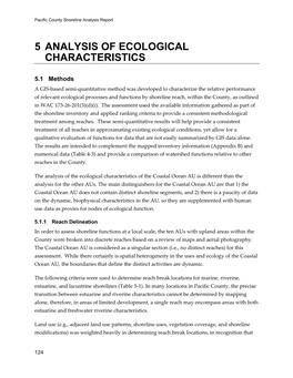 5 Analysis of Ecological Characteristics