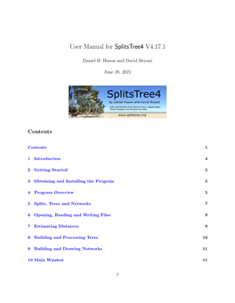 User Manual for Splitstree4 V4.17.1