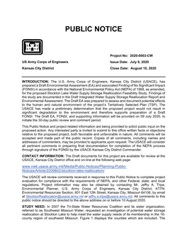 PUBLIC NOTICE Project No