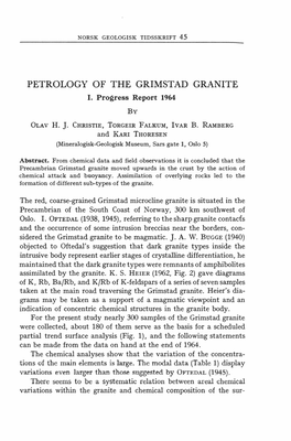 Petrology of the Grimstad Granite